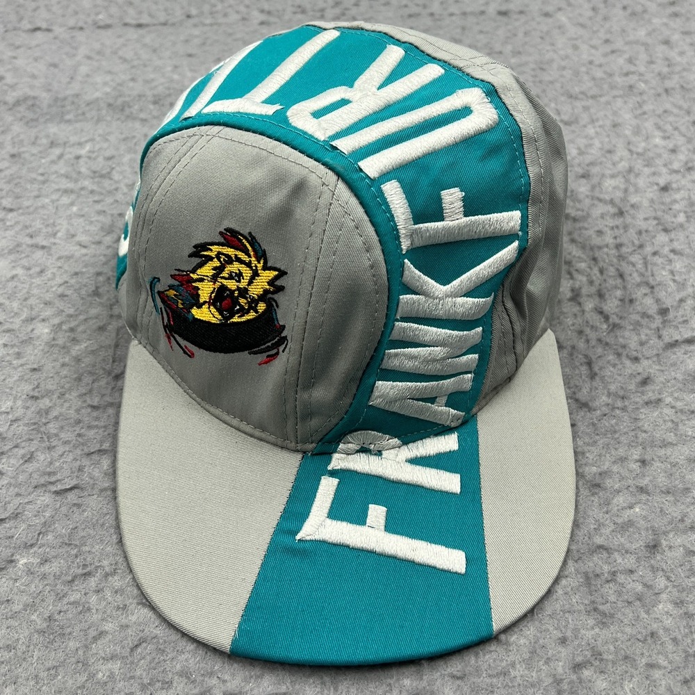 VTG Frankfurt Lions Hat Gray Wool German Ice Hockey‎ Team Logo Snapback Cap 90s